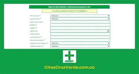 programa tu cita cruz verde medicamentos sanitas|Agendamiento Web V2.4.1.0 R2